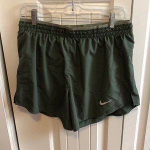 Gently used olive green Nike running shorts size M